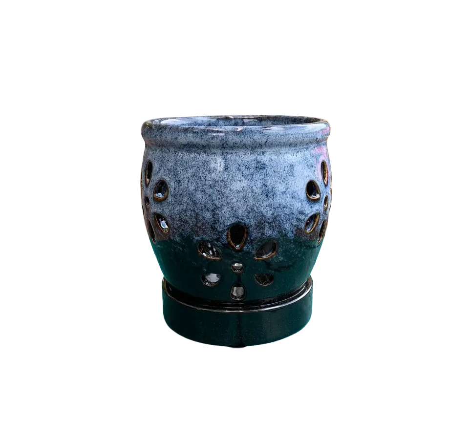 Orchid Ceramic Pot Blue B1